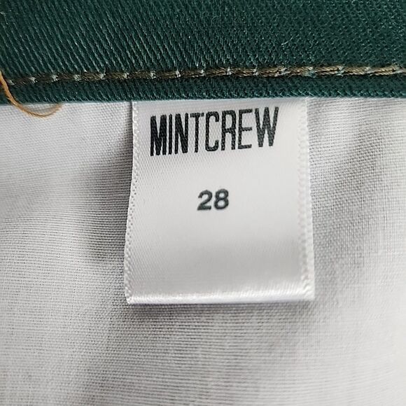 Mens Mintcrew Carpenter Green Jeans Size 28 Zip Flare Legs - Picture 6 of 8